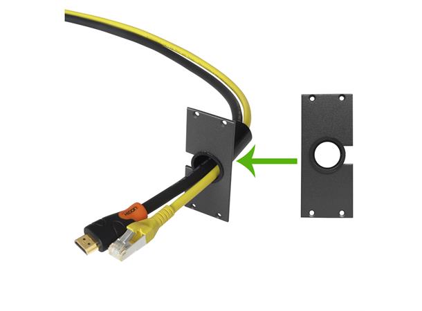 SYSBOXX-Frontpanel 2HE 1BE, Kabeldurchf. front panel Cable feed Ø =12 mm